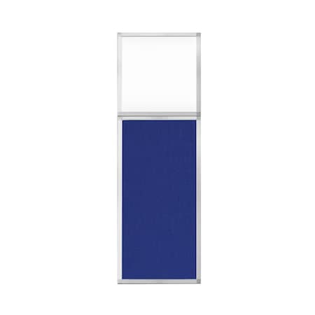 Versare Hush Panel Configurable Cubicle Partition 2' x 6' W/ Window Royal Blue Fabric Clear Window 1852205-2